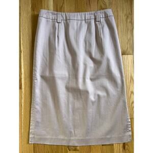 J.Crew Lavender Purple Cotton Blend Pencil Skirt Double Slits Vintage (size 6)